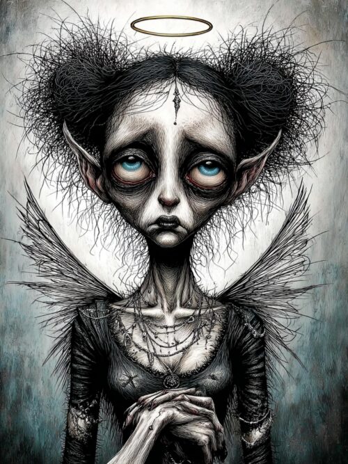 Gothic Fairy, Dark Fantasy, Sad Fairy Art, Moody Wings, Gothic Doll, Spooky Sprite, Haunting Beauty, Fairy Painting, Undead Fairy, jpg image
