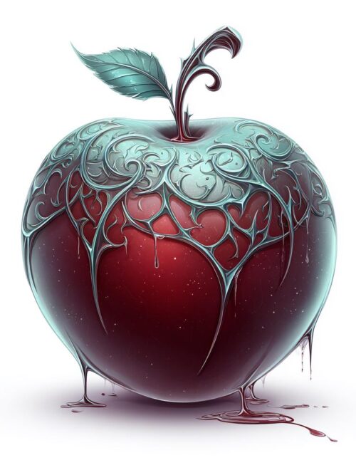 Poison Apple, Gothic Fruit, Enchanted Apple, Dark Fairytale, Cursed Apple, Fantasy Fruit, Witch Apple, Apple Clipart, Magic Fruit