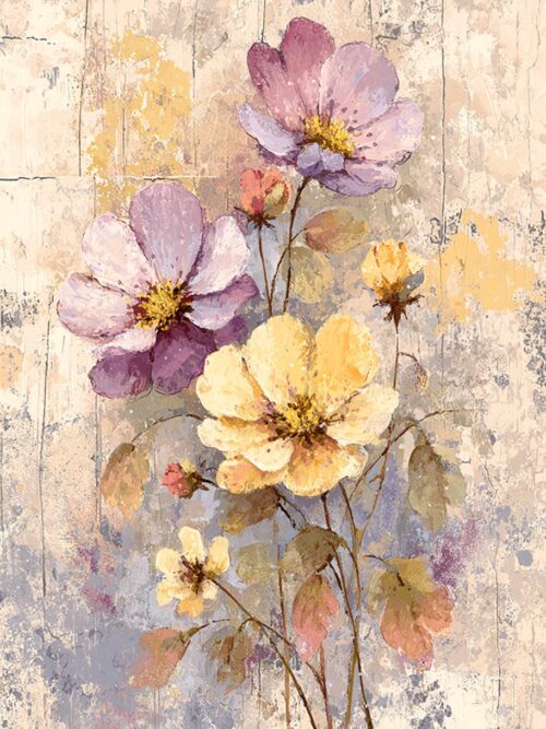 meadow flowers, wildflower art, botanical wall art, rustic floral print, pastel flowers, vintage flower art, country home decor, cottagecore