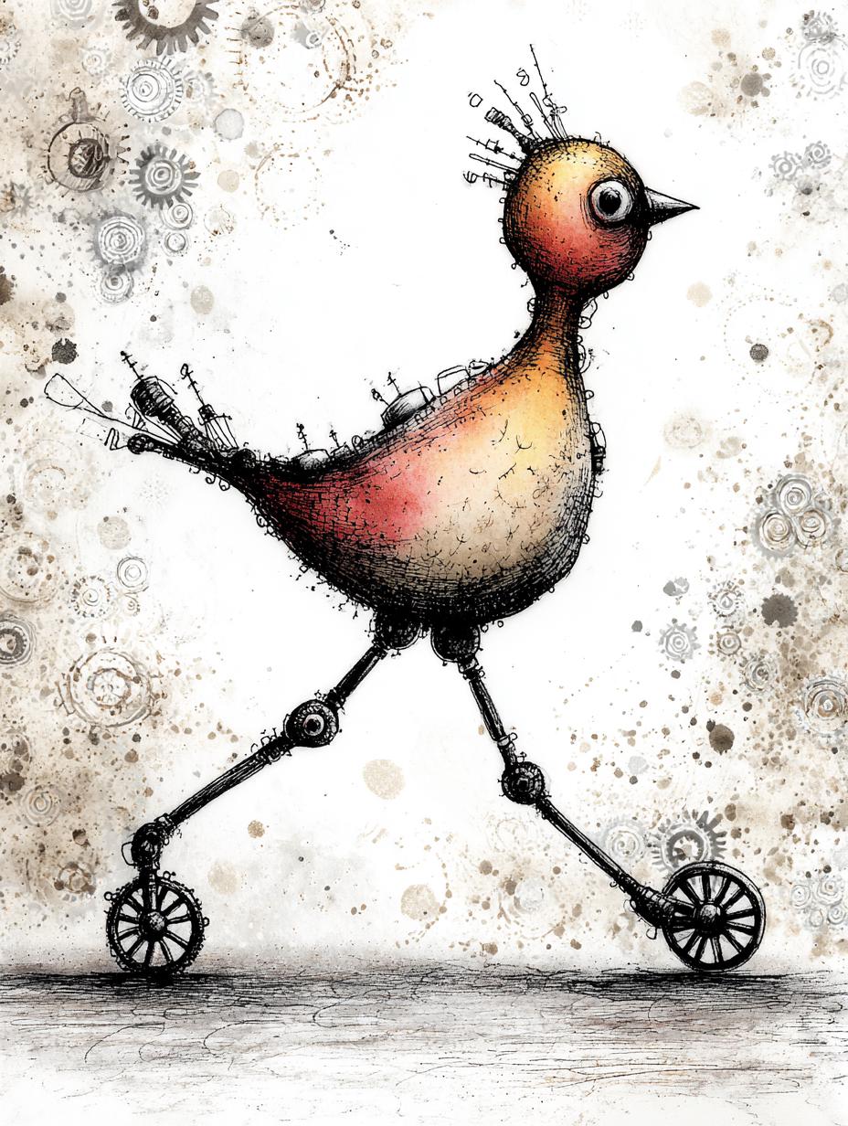 Birds the Word – Whimsical Steampunk Bird Art Collection - Image 8
