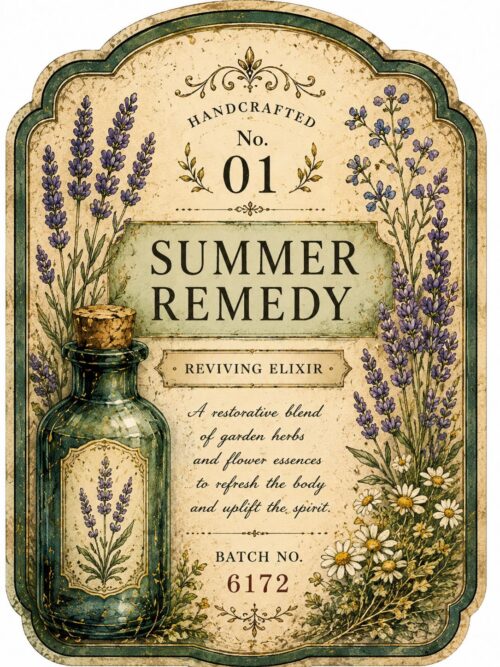 Summer Apothecary Labels CLIPART, Vintage Remedy Labels, Botanical Potion Tags, Cottage Garden Ephemera, Herbal Journal Cards
