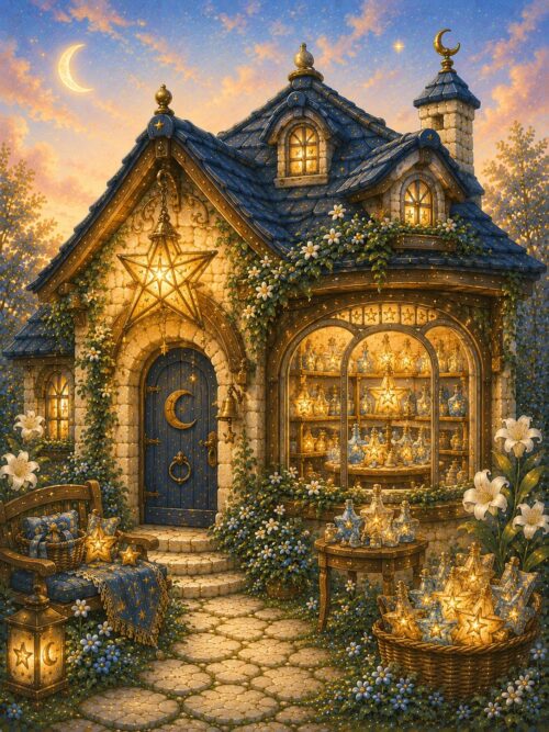 Moonhollow Landmarks | Whimsical Storybook Village Clipart | Fantasy Cottage PNG Bundle | Magical Buildings | Commercial Use