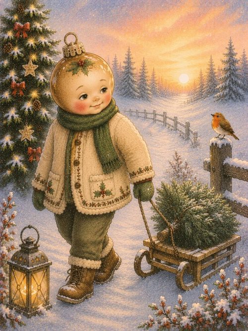 Wintersprite Christmas Storybook Clipart Collection, Whimsical Ornament Family, Cozy Watercolor Winter Scenes, Festive PNG Set