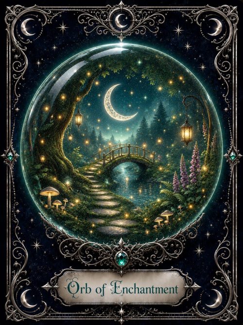 Moonhollow Healing Orbs Trading Cards, Fantasy Celestial Art Cards, Magical Orb Collection, Printable Junk Journal Ephemera Set