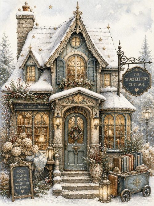 Frostwick Winter Village Clipart Bundle | Victorian Christmas Buildings | Storybook Watercolour Houses | Festive PNG Collection
