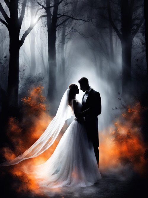 Halloween Wedding Clipart: Gothic Spooky Theme (JPG Digital Download)