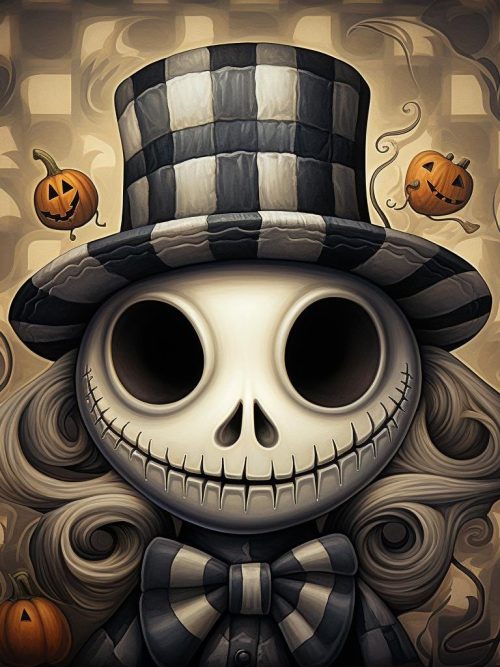 halloween skull, gingham jack, spooky pumpkins, jack o lantern, gothic halloween, haunted decor, creepy smile, skull art, fall spooky