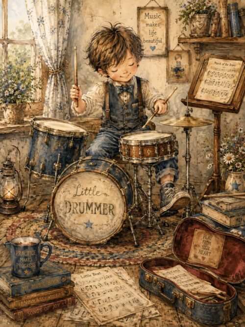 Little Musicians Clipart, Children Playing Music Watercolour, Musical Kids Art, Cottagecore Music Printable