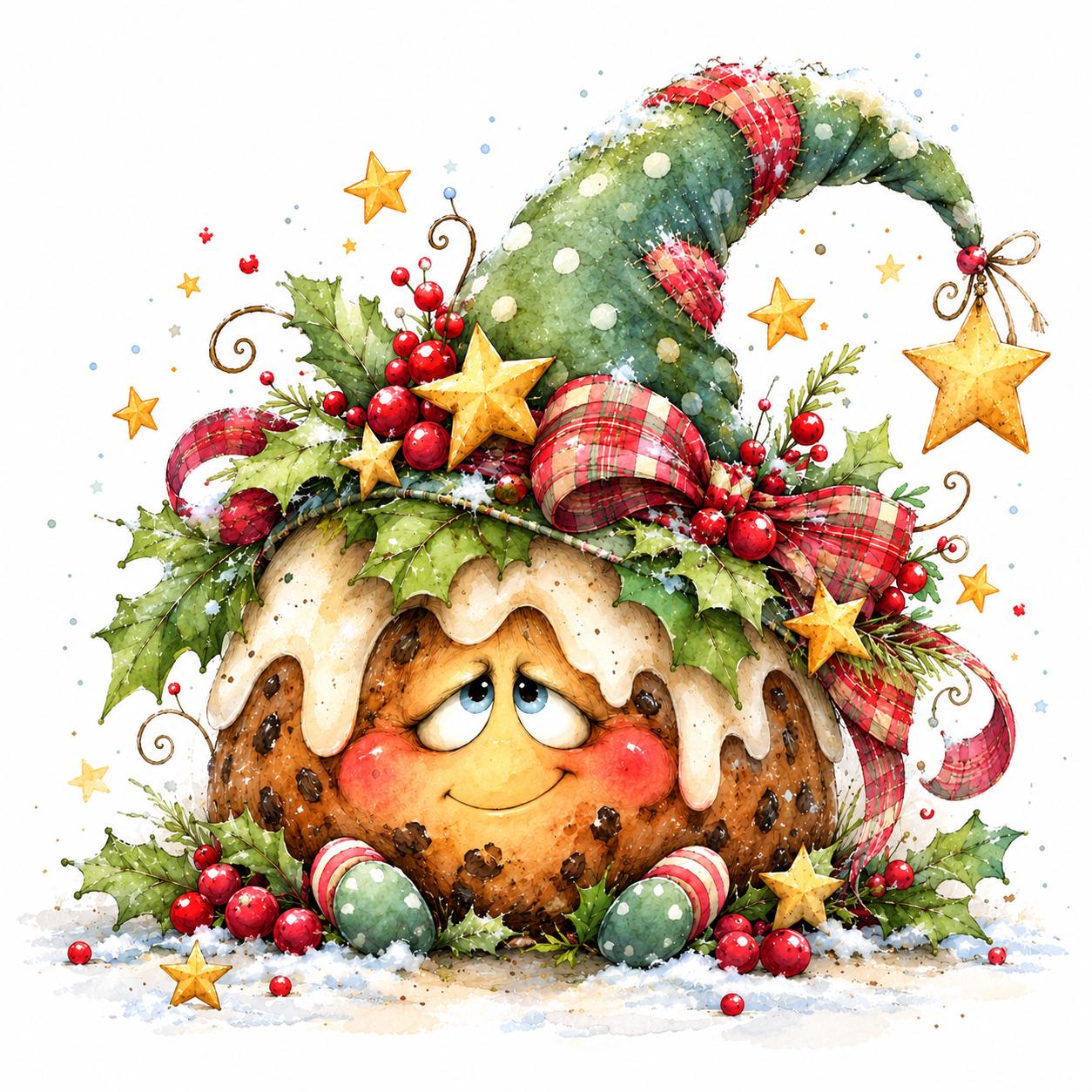Christmas Gnome Clipart, Whimsical Christmas Characters, Snowman Reindeer Fawn, Festive Watercolor PNG, Cute Holiday Clipart - Image 10